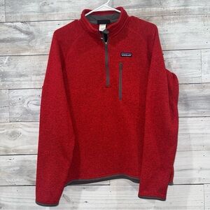 Patagonia Better Sweater Jacket Men's M Red 1/4 Zip Sweatshirt Pullover Fleece